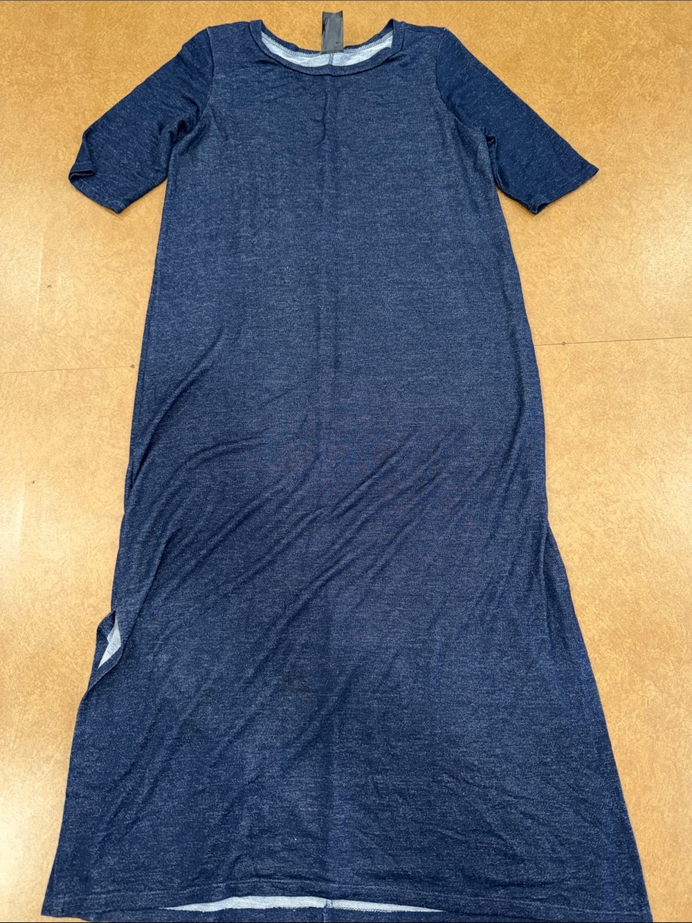 Agnes & Dora Navy Short Sleeve Maxi • Like NEW • Soft • Flowy • Faux Denim • Med